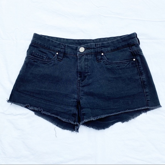 Blank NYC Black Denim Cutoff Frayed Jean Shorts - Picture 2 of 5